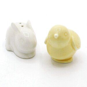 Ceramic Bunny & Chick Salt & Pepper Shakers By Hallmark    24